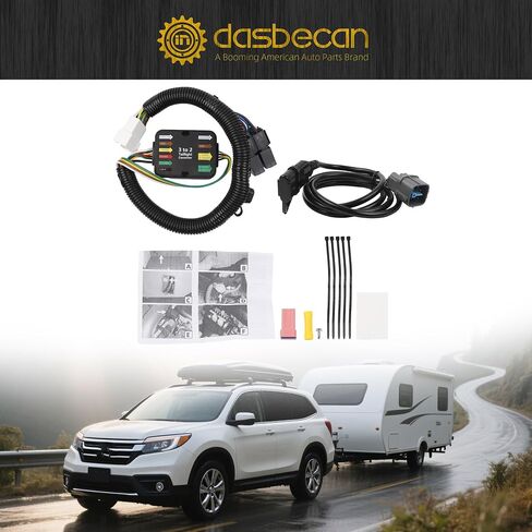 مجموعة أسلاك مقطورة Dasbecan 56170 متوافقة مع مجموعة أسلاك سحب موصل Honda Pilot 4-Pin 2012-2015 in Saudi Arabia