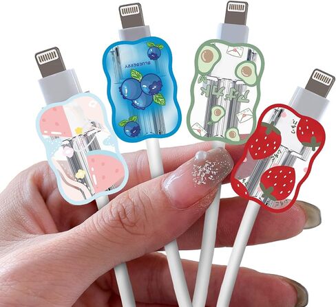 Cute Phone Charger Cable Protector for Samsung Android USB Charger Wave Edge,Colorful Marble Pattern 4 PCS USB Cable Protectors,Phone Cord Protector for Women Girls,USB Charger Saver in Saudi Arabia