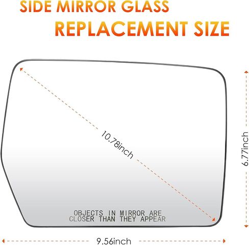 Right Passenger Side Mirror Glass Replacement Compatible with 2011 2012 2013 2014 Ford F150 Heated Rearview Side Mirror Glass Replace ‎‎4L3Z-17K707-DA in Saudi Arabia