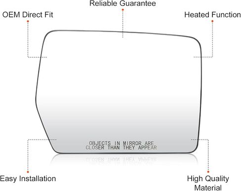 Right Passenger Side Mirror Glass Replacement Compatible with 2011 2012 2013 2014 Ford F150 Heated Rearview Side Mirror Glass Replace ‎‎4L3Z-17K707-DA in Saudi Arabia