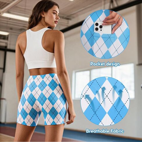 High Waist Workout Shorts with Pockets for Women – Comfortable Fitness and Yoga Shorts – Elastic Waistband Sports Shorts in Saudi Arabia