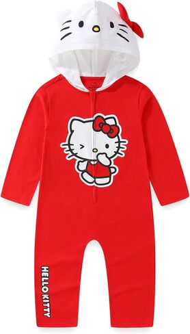 Hello Kitty Sanrio Girls Cosplay Hooded Coverall with Ears and Bow for Toddler and Big Kids in Saudi Arabia