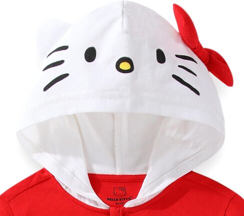 معطف بغطاء للرأس للفتيات من Hello Kitty Sanrio مع أذنين وفيونكة للأطفال الصغار والكبار in Kuwait