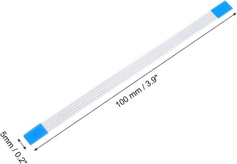كابل مسطح مرن من Uxcell، 150 مم 1 مم، 16 دبابيس FPC FFC كابل شريط مرن لتلفزيون LCD ومشغل DVD الصوتي للسيارة 5 قطع (نوع) in Saudi Arabia