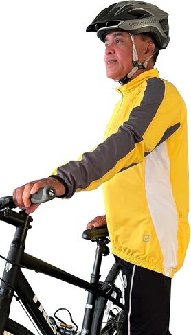 Men's TopCool Reflective Zipper Long Sleeved Spring Fall Winter Biking Cycling Jersey in Kuwait