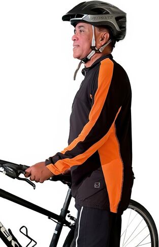 Men's TopCool Reflective Zipper Long Sleeved Spring Fall Winter Biking Cycling Jersey in Saudi Arabia