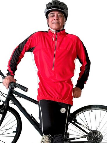 Men's TopCool Reflective Zipper Long Sleeved Spring Fall Winter Biking Cycling Jersey in Saudi Arabia