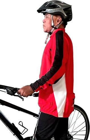Men's TopCool Reflective Zipper Long Sleeved Spring Fall Winter Biking Cycling Jersey in Saudi Arabia
