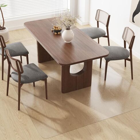 Clear Floor Mat, 3'×5' Plastic Area Rug for Dining Room Table, Waterproof Stain-Resistant Splat Mat for Kids, Vinyl Floor Protector for Kitchen, Yard, High-Traffic Areas in Kuwait
