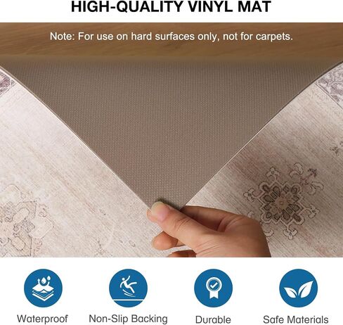 Clear Floor Mat, 3'×5' Plastic Area Rug for Dining Room Table, Waterproof Stain-Resistant Splat Mat for Kids, Vinyl Floor Protector for Kitchen, Yard, High-Traffic Areas in Kuwait