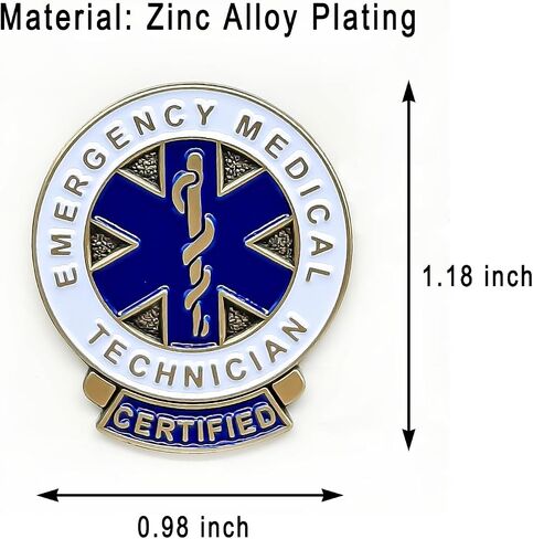Emergency Medical Technician EMT Enamel Pin - Theme Series - Enamel Lapel Pin - Plated Badge for Clothing, Bags, and Lanyards in Saudi Arabia