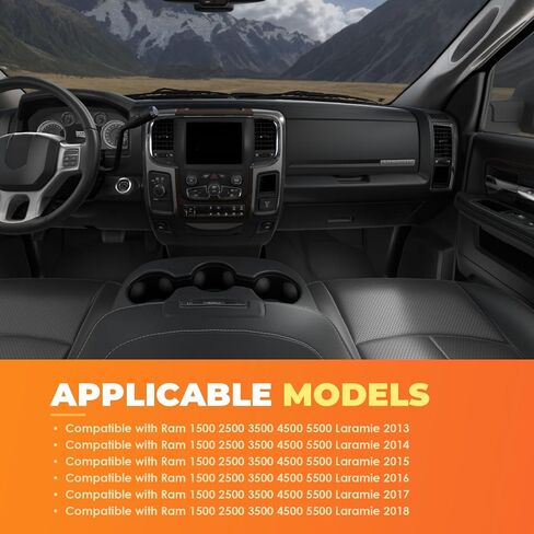 غطاء مقعد سفلي للسائق يسار متوافق مع Ram 1500 2500 3500 4500 5500 Laramie 2013-2018 جلد أسود من الألياف الدقيقة in Kuwait