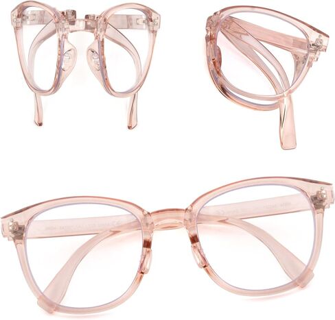 نظارات قراءة قابلة للطي للنساء، قارئ نسائي عصري كبير الحجم، نظارات الضوء الأزرق المحمولة RD 2.5 in Kuwait