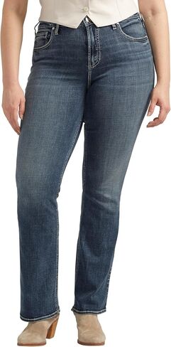 شركة Silver Jeans Co. بنطال جينز نسائي مقاس كبير من قماش Avery-Denim عالي الارتفاع ومتعرج ونحيف in Kuwait