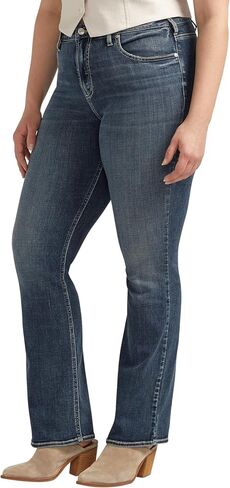 شركة Silver Jeans Co. بنطال جينز نسائي مقاس كبير من قماش Avery-Denim عالي الارتفاع ومتعرج ونحيف in Kuwait