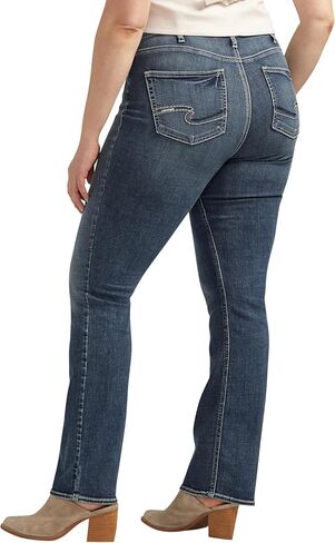 شركة Silver Jeans Co. بنطال جينز نسائي مقاس كبير من قماش Avery-Denim عالي الارتفاع ومتعرج ونحيف in Kuwait