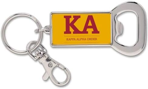 سلسلة مفاتيح Sorority Shop Kappa Alpha Fraternity - فتاحة زجاجات مسطحة مع حروف يونانية واسم الأخوة بالألوان الرسمية، حلقة مفاتيح لطلب Kappa Alpha in Saudi Arabia