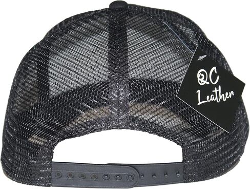 Faux Suede Leather Trucker Hat - Adjustable Mesh-Back Baseball Cap for Men & Women in Saudi Arabia