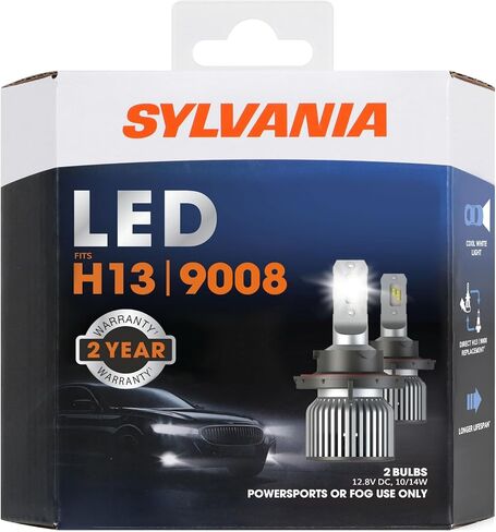 SYLVANIA H13 LED - Fog Lights For Cars and Trucks - Headlight Bulbs for Off Road Powersports - 6000k Cool White LED Light - Long-Lasting Bulbs - No Polarity - DIY Upgrade in Saudi Arabia