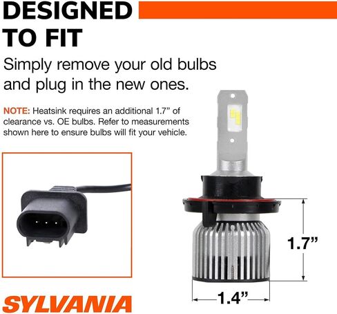 SYLVANIA H13 LED - Fog Lights For Cars and Trucks - Headlight Bulbs for Off Road Powersports - 6000k Cool White LED Light - Long-Lasting Bulbs - No Polarity - DIY Upgrade in Saudi Arabia