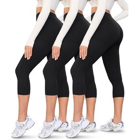 VALANDY Creamlush 3 قطع كابري طماق للنساء - عالية الخصر مريح وقابل للتمدد لينة اليوغا عارضة صالة السراويل in Kuwait