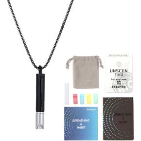 Breathe Free Necklace,Breathing Necklace for Quit Smoking,Stainless Steel,Quit Smoking Inhaler Replaceable Filter Mouthpiece & Cartridges,Anxiety Relief Items for Stress Relief in Kuwait
