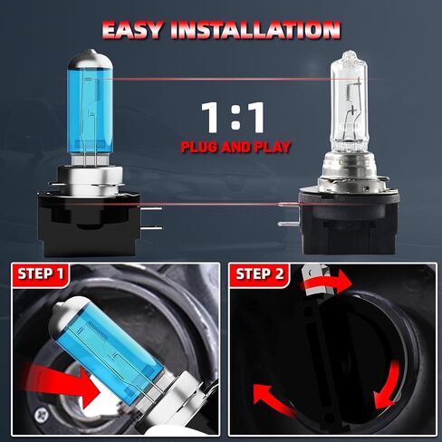 Light Bulbs Fit For Hyundai Elantra 2007-2010,H1 H11B 881 High Low Beam Fog Lights High Performance Halogen Headlight Bulb Combo,6000K White Light,Pack of 6 in Saudi Arabia
