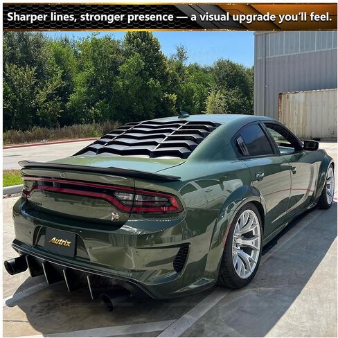 جناح خلفي للسيارة 2015-2024 دودج تشارجر SRT Hellcat SXT RT ScatPack SE GT Daytona، جناح الشاحن الخلفي Hellcat Style Ducktail Wing ABS Matte Black in Kuwait