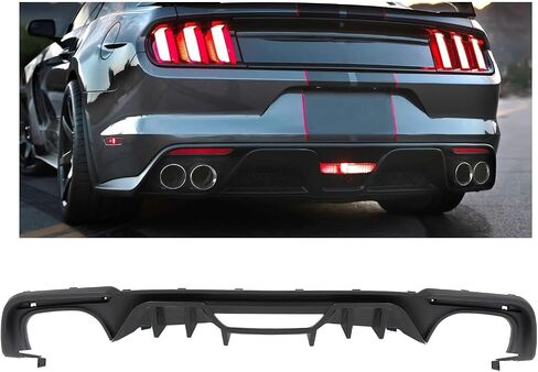 KUAFU Rear Diffuser Lip Compatible with 2018-2022 Ford Mustang Spoiler Rear Lip Bumper PP Black in Saudi Arabia