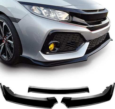 FINDAUTO ABS Car Front Lip Body Kits Fits for 2016-2020 for Honda Civic Glossy Black Front Bumper Lower Lip Splitter Spoiler in Saudi Arabia