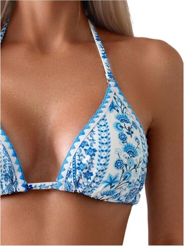 SweatyRocks Women's 2 Piece Sexy Swimsuit Triangle Bikini Sets String Tie Side Bathing Suit in Saudi Arabia