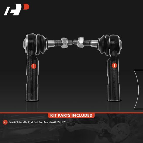 A-Premium 2 x Front Outer Tie Rod Ends, Compatible with Dodge Charger 06-10, Challenger 08-10, Durango 00-03, Dakota 00-10, Magnum 05-08, Chrysler 300 05-10, Ram Dakota 11, Mitsubishi Raider 06-09 in Saudi Arabia