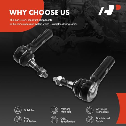 A-Premium 2 x Front Outer Tie Rod Ends, Compatible with Dodge Charger 06-10, Challenger 08-10, Durango 00-03, Dakota 00-10, Magnum 05-08, Chrysler 300 05-10, Ram Dakota 11, Mitsubishi Raider 06-09 in Saudi Arabia
