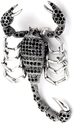Rhinestone Scorpion Brooch for Women Men Crystal Animal Lapel Pins Suit Clothes Jewelry Accessories Boutonniere for Hat Tie Vintage Art Deco Birthday Xmas Fashion Punk Gift for Boyfriend in Saudi Arabia