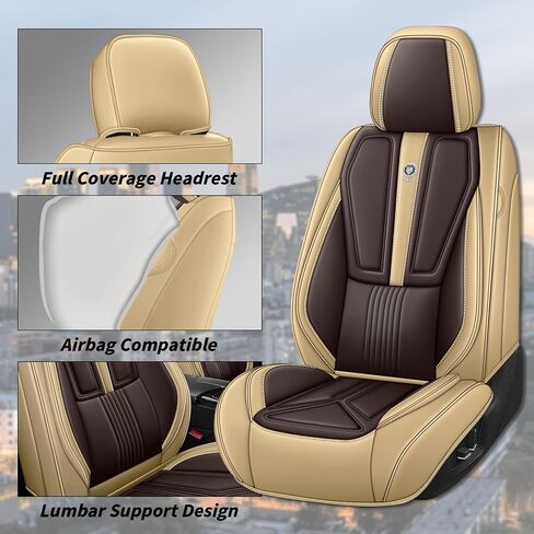 Arazi Custom 5 Full Seat Covers Fit for Nissan Rogue 2014-2025, Full-Coverage Premium Waterproof Nappa Leather Seat Cover（5 Seats Standard, Black&Red） in Saudi Arabia