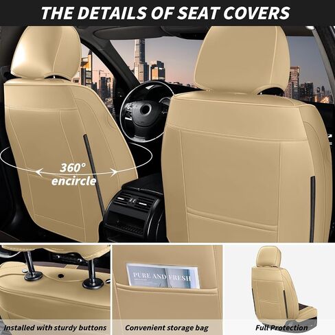 Arazi Custom 5 Full Seat Covers Fit for Nissan Rogue 2014-2025, Full-Coverage Premium Waterproof Nappa Leather Seat Cover（5 Seats Standard, Black&Red） in Saudi Arabia