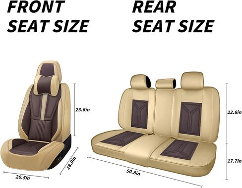 Arazi Custom 5 Full Seat Covers Fit for Nissan Rogue 2014-2025, Full-Coverage Premium Waterproof Nappa Leather Seat Cover（5 Seats Standard, Black&Red） in Saudi Arabia