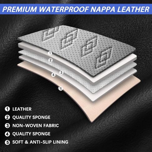 Car Seat Covers for Hyundai IONIQ 9 2026,Waterproof Leather Seat Covers 5-Seats Standard,Car Interior Accessories with Airbag,Seat Protectors for IONIQ 9(Black+Gray) in Saudi Arabia