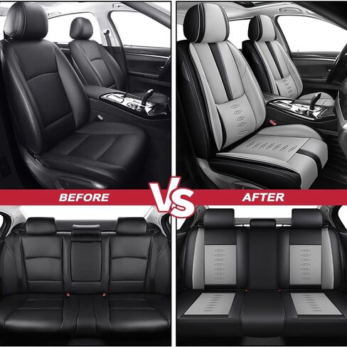 Car Seat Covers for Hyundai IONIQ 9 2026,Waterproof Leather Seat Covers 5-Seats Standard,Car Interior Accessories with Airbag,Seat Protectors for IONIQ 9(Black+Gray) in Saudi Arabia