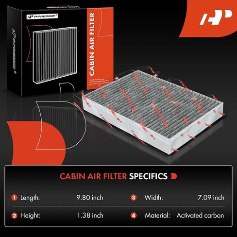 A-Premium 3-PC Cabin Air Filter with Activated Carbon Compatible with Nissan Vehicles - Rogue (2014-2020), Rogue Sport (2017-2022), Qashqai (2017-2022) - Replace# 27277-4BU0A in Saudi Arabia