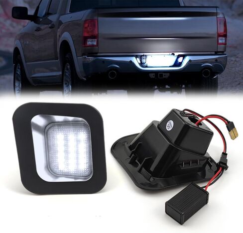 LED License Plate Lights Compatible with Dodge RAM 1500 2500 3500 (2003-2018) & RAM 1500 Classic (2010-2018),6000K White Direct Fit Upgrade Replacement 2PCS Pack (For Dodge RAM 1500(03-18)) in Kuwait