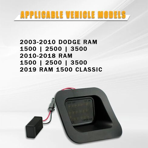 LED License Plate Lights Compatible with Dodge RAM 1500 2500 3500 (2003-2018) & RAM 1500 Classic (2010-2018),6000K White Direct Fit Upgrade Replacement 2PCS Pack (For Dodge RAM 1500(03-18)) in Kuwait