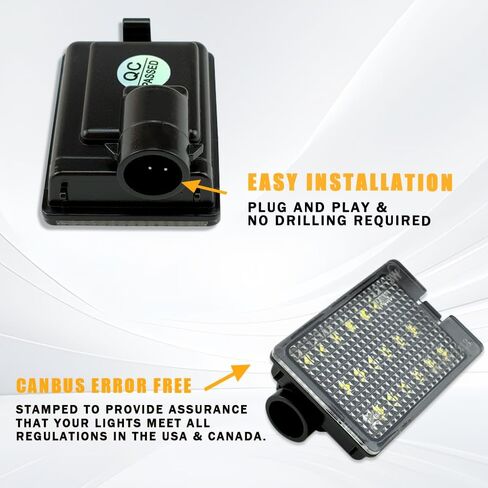 أضواء لوحة ترخيص LED متوافقة مع دودج رام 1500 2500 3500 (2003-2018) ورام 1500 كلاسيك (2010-2018)، 6000 كلفن أبيض مباشر ترقية استبدال حزمة 2 قطعة (لدودج رام 1500 (03-18)) in Kuwait