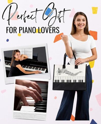 InnoBeta Piano Gifts Canvas Tote Bag for Women, Important Piano Stuff Bag, Pianist Gifts for Teacher Appreciation Day, Birthday, Thanksgiving, Christmas in Saudi Arabia