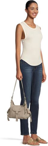 Free People We The Free Baby Leigh Distressed Tote Bag, Pearl in Saudi Arabia