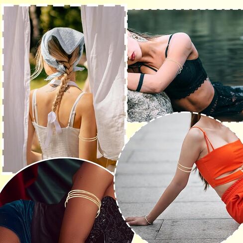4pcs أصفاد الذراع الذهبية ، سوار الذراع العلوي الحد الأدنى أسرة القابلة للتعديل من شوارع الملفات القابلة للتعديل in Saudi Arabia