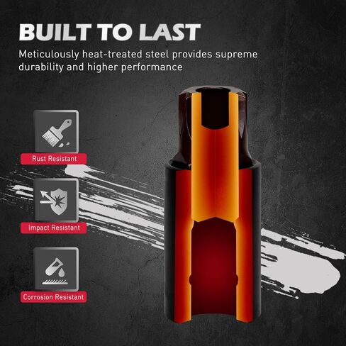 Torx Star Bit Socket Set: 16-Piece Tamper Proof Torx Bit Socket Set with Magnetic Socket Rail Organizer 1/4,3/8,1/2-Inch Drive T8-T60 Torque Torx Bit Socket Set with Adapters for Garages Workshops in Kuwait