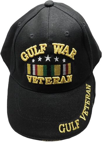 United States Military Gulf War Veteran Black Adjust Baseball Style Cap Hat in Saudi Arabia