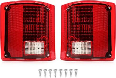 HECASA Tail Lights Compatible with 1975-1986 Chevy Chevrolet C10 Pair LED Rear Brake Lamps Taillights Sequential Passenger and Driver Side Red Lens Replacement for CTL7387LED-L CTL7387LED-R in Saudi Arabia