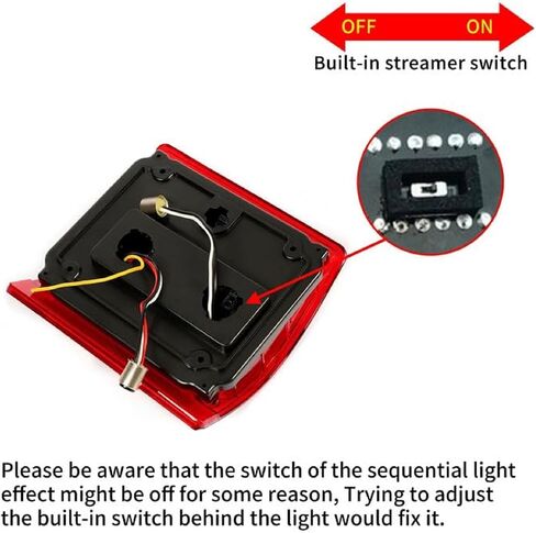 HECASA Tail Lights Compatible with 1975-1986 Chevy Chevrolet C10 Pair LED Rear Brake Lamps Taillights Sequential Passenger and Driver Side Red Lens Replacement for CTL7387LED-L CTL7387LED-R in Saudi Arabia